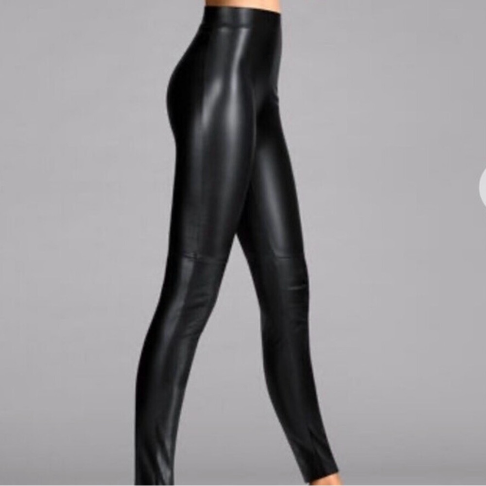 Wolford Like New Faux Leather Estella Leggings Black Us Sz 8